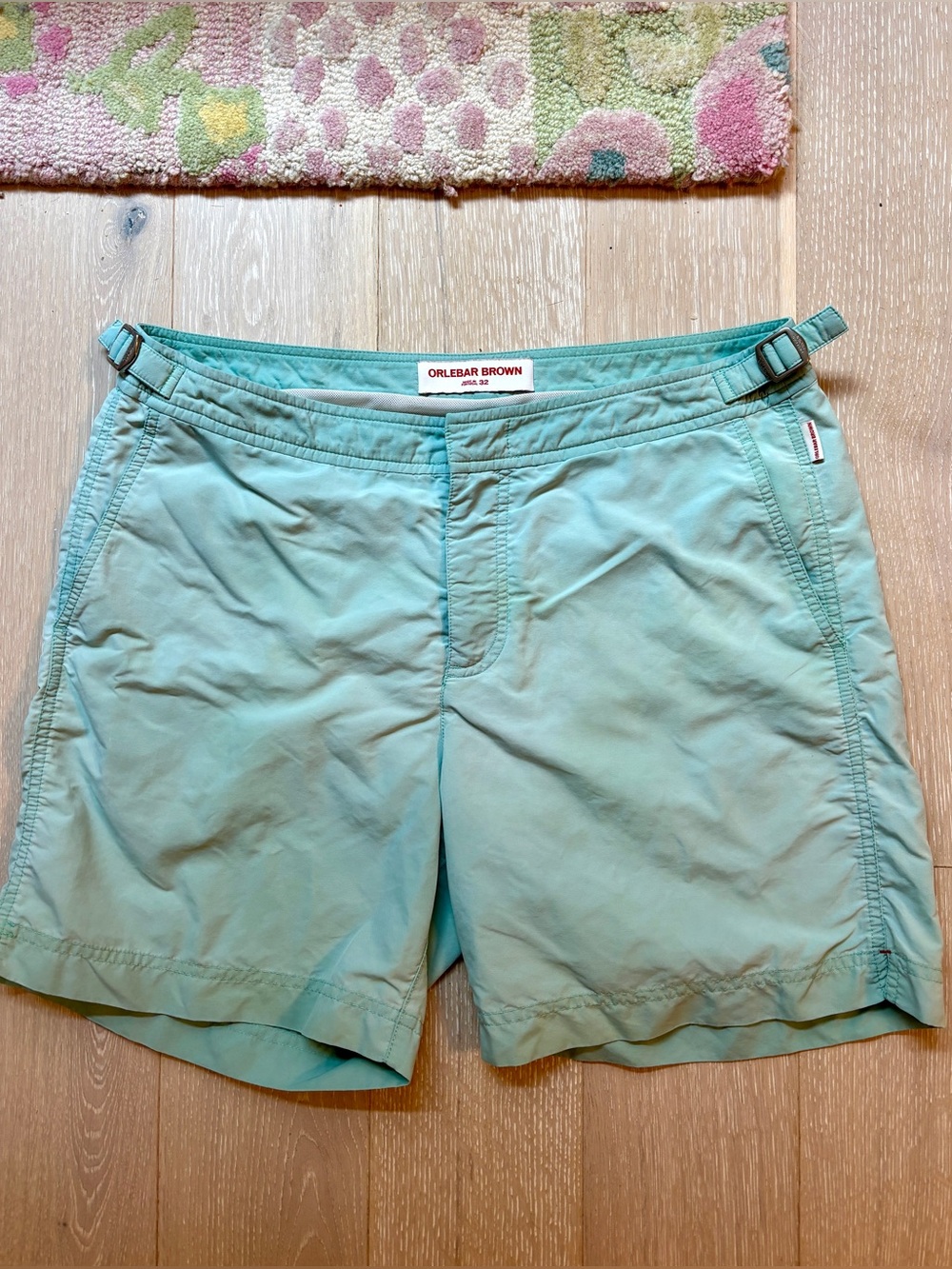 Orlebar Brown swim shorts in blue pool color